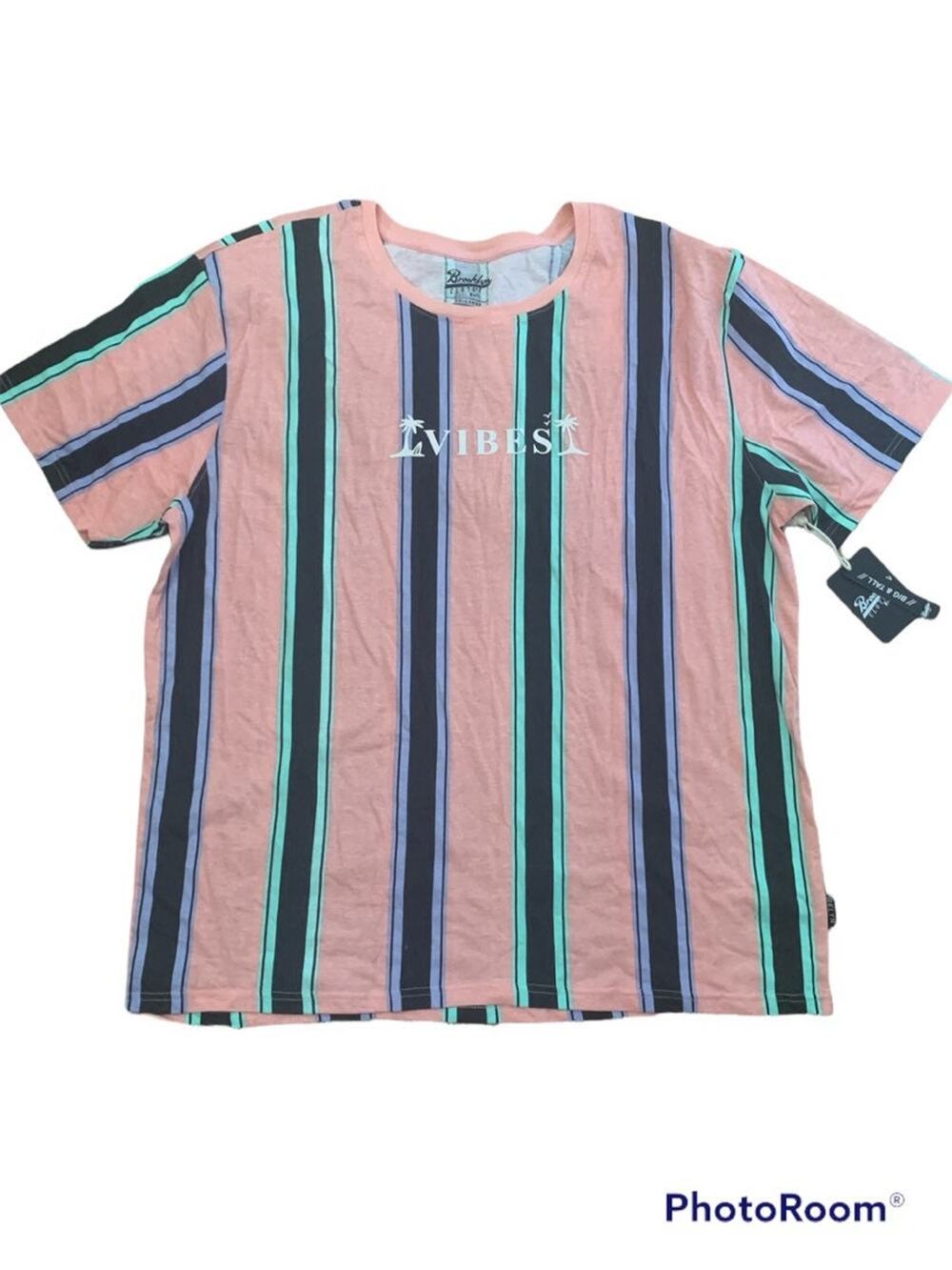Brooklyn clothing co mens striped vacation vibes shirt size 3xl big and tall